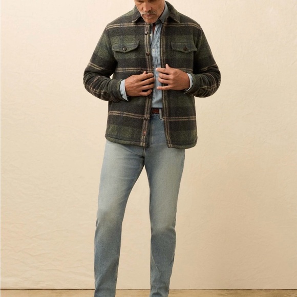 Filson Men's Sherpa-Lined Wool Shirt Jacket - Green Plaid - Picture 5 of 6